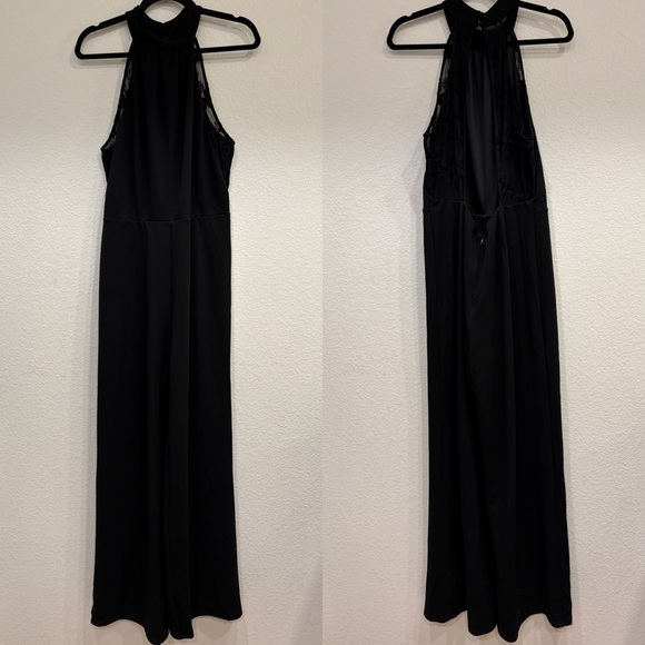 NWOT Lulus Sincerely Lovely Black Backless Embroidered Wide-Leg Jumpsuit - Picture 6 of 10